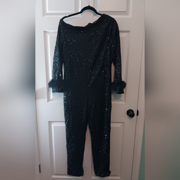 XPLUSWEAR Sequin off the shoulder Jumpsuit - Picture 2 of 7